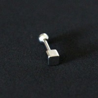 Piercing Tragus Ao Cirurgico 316L Cubo 1,2mm x 6mm