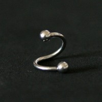 Twister Espiral Piercing Ao Cirurgico 316L Esfera 1,2mm x 10mm