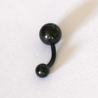 Piercing Umbigo Banana Bell Grande Ao Cirurgico Black Line 1,6mm x 10mm