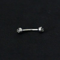 Piercing Acero Cirurgico 316L Cejas Microbell Curvo con Logo 69 1,2mm x 8mm