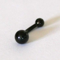 Piercing Umbigo Banana Bell Pequena Ao Cirurgico Black Line 1,6mm x 10mm