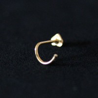 Piercing Nariz Ouro 18k Folheado Piercing Nostril Corao 0,5mm x 7mm