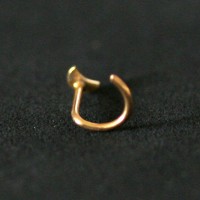 PiercingNarizOuro18kFolheadoPiercingNostrilLua0,5mmx7mm