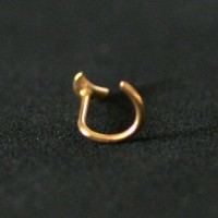 Piercing Nariz Ouro 18k Folheado Piercing Nostril Lua 0,5mm x 7mm