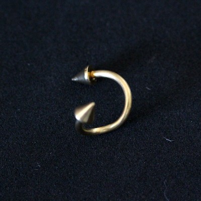 Piercing Sobrancelha Microbell Curvo Esfera Folheado a Ouro