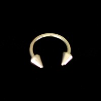 Piercing Banhado a Ouro 18k Circular Barbell Ferradura Spike 1,2mm x 8mm