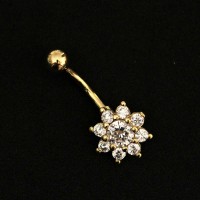 Banana Piercing Navel Sunflower 18k Gold Plated 1.6mm x 10mm