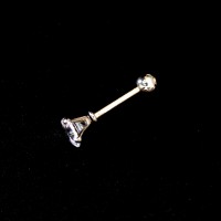 Piercing Ao Cirurgico 316L Microbell Tragus Helix Cartilagem Zirconia 1,2mm x 6mm