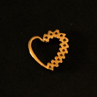 Piercing Acero Quirrgico 316L Pendiente Helix Cartlago Folleto Oro 18k Corazn Multipedradas 1mm