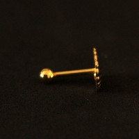 Piercing Acero Quirrgico Microbell Tragus Folleto Oro 18k Concha Marina 1,2mm x 8mm