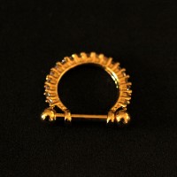 PiercingAoCirrgicoConchFolheadoOuro18kMultipedras1,2mmx8mm