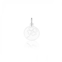 Silver Pendant 925 Round Plate Clover