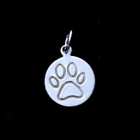 Silver Pendant 925 Round Plate For Pet