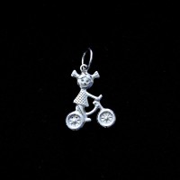 925 Silver Girl Bike Pendant