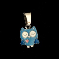 Resin Owl Stainless Steel Pendant