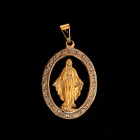 Pingente Semi Jóia Folheado a Ouro Nossa Senhora de Guadalupe