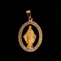 Colgante Semi Joya Baado en Oro Nuestra Seora de Guadalupe