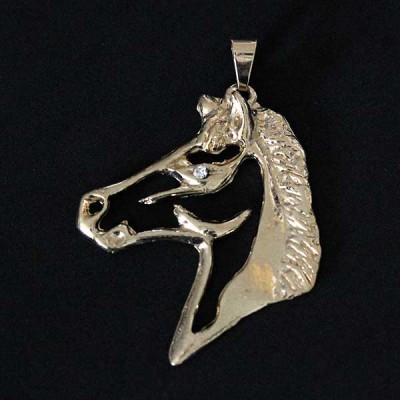 Pingente Semi Jóia Folheado a Ouro Cavalo com Pedra de Zircônia