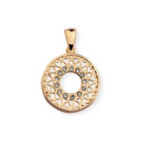 Pingente Semi Jia Folheado a Ouro Mandala de Coraes com Strass