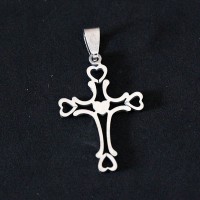 Stainless Steel Cross Pendant Heart Pendant