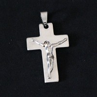 Pingente de Ao Inox Cruz com Jesus