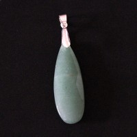 925 Silver Pendant with Natural Stone Jade Green Clear Faceted