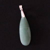 925 Silver Pendant with Natural Stone Jade Green Clear Faceted
