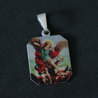 Steel pendant with St. Michael the Archangel Recording