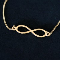 Pulseira Semi Jia Folheado a Ouro Infinito 18cm