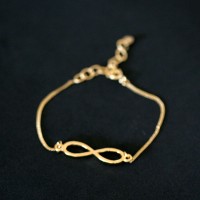 Pulseira Semi Jia Folheado a Ouro Infinito 18cm