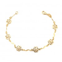 Semi-Jewel Bracelet Gold Plated Trinkets Flowers 18cm / 1.0mm