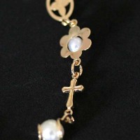 PulseiraSemiJiaFolheadoaOuroBerloquesVariadoseProla18cm/1.0mm
