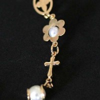 Semi Bracelet Jewelry Gold Plated Pearl pendants Miscellaneous and 18cm / 1.0mm