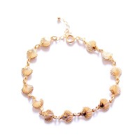 PulseiraSemiJiaFolheadoaOuroConchas18cm/1.0mm