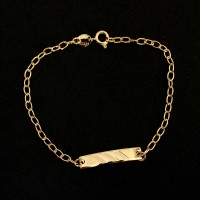 Gold Plated Semi Jewel Bracelet 3 Scratched Plate 18cm / 1.0mm