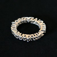 Pingente em Ouro Branco 18k 0750 Mandala com Nomes Personalizados