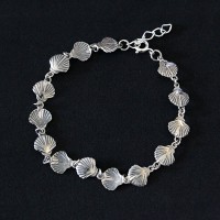 Pulsera de Plata 925 Mini Concha Envejecida 18 / 20cm