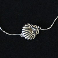 925 Silver Aged Bracelet Shell 18 / 20cm