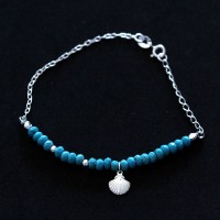 Silver Bracelet 925 Turquoise Shell 18cm