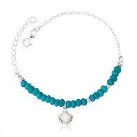 Silver Bracelet 925 Turquoise Shell 18cm