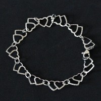 Stainless Steel Two Hearts Bracelet