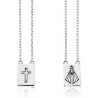 Silver Scapular 925 Cruz Nossa Senhora Aparecida 60cm