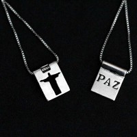 Escapulario Plata 925 Paz Cristo Redentor 60cm