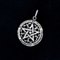 925 Silver Pendant Star of Solomon Aura Caminus Agau Humus Spiritus