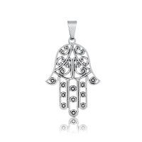 Pingente de Prata 925 Mo de Fatima / Hamsa