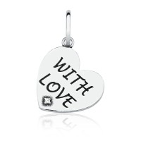 925 Silver Heart Pendant With Love