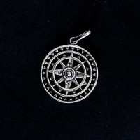 925 Silver Mandala Pendant with Cardinal Points