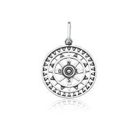 925 Silver Mandala Pendant with Cardinal Points