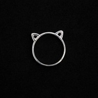 Anillo de plata de gato 925