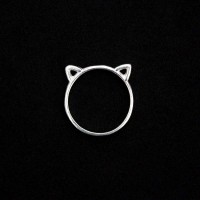 Anillo de plata de gato 925